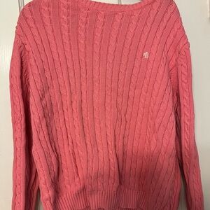 Lauren Ralph Lauren 2xl Pink Cotton  Cable Knit Sweater